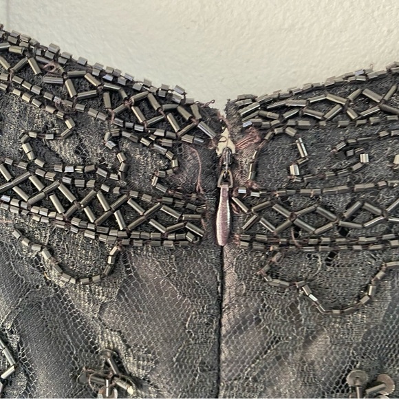 Candlelight & Champagne Black Beaded & Lace Cocktail Evening Top Plus Size 20W - Picture 13 of 16